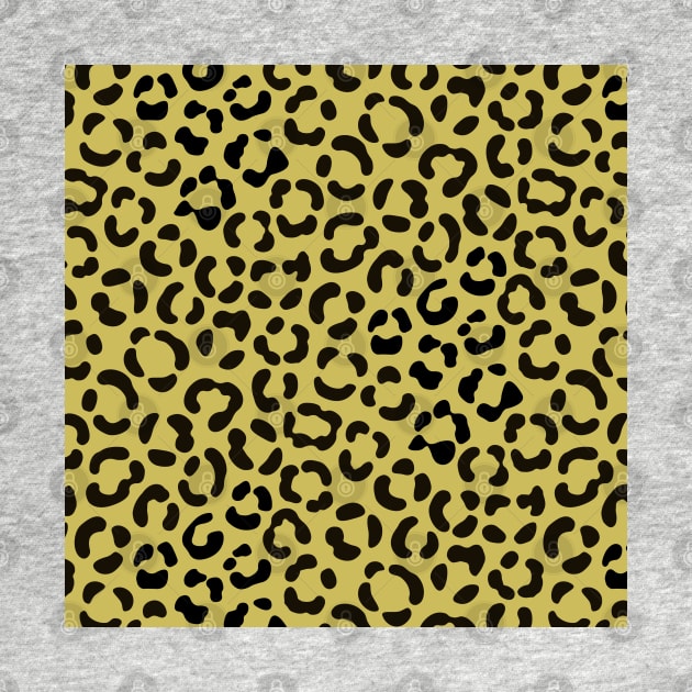 Trendy Black on Gold Leopard Print Pattern by NataliePaskell